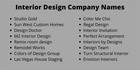 502 Catchy Interior Design Company Names Ideas And Suggestions
