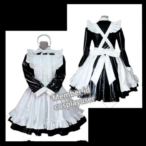 French Pvc Prissy Sissy Maid Lockable Long Dress Cosplay Costume Hot Sex Picture
