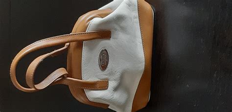 Furla Top Handles Bag In White Leather With Camel Leather Details My