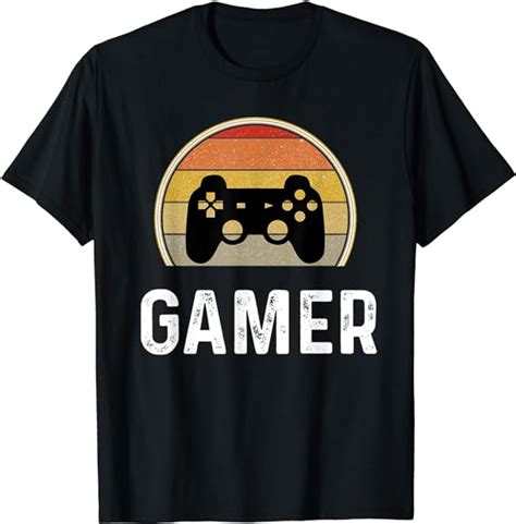 Retro Vintage Gamer Gaming Shirt T Boys Teens Men Tshirt
