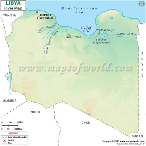 Libya River Map