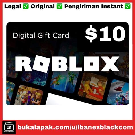 Jual Roblox USD 10 Gift Card 800 Robux Digital Code Voucher Game Card