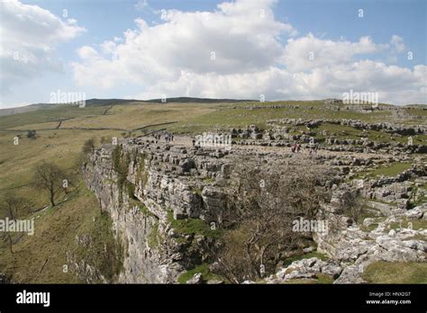 Limestone Pavement At The Top Of Malham Cove North Yorkshire England