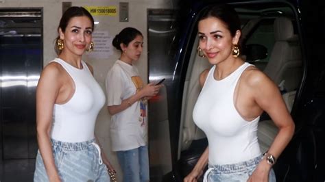 Malaika Arora Looks H0T In White Top And Denim At Exceed Office YouTube