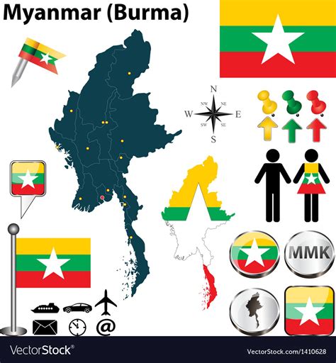 Map Myanmar Royalty Free Vector Image Vectorstock