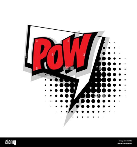 Comic Text Pow Pop Art Bubble Stock Vector Image And Art Alamy