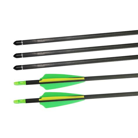 6 Pieces Pure Carbon Shaft Archery Hunting Arrow 31 Inch Spine 400