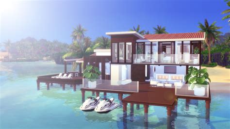 Sims 4 Beach Modern House Vacation Home Dl Cc Bárbara Sims