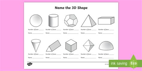 Name The 3d Shape Year 6 Worksheet Teacher Made