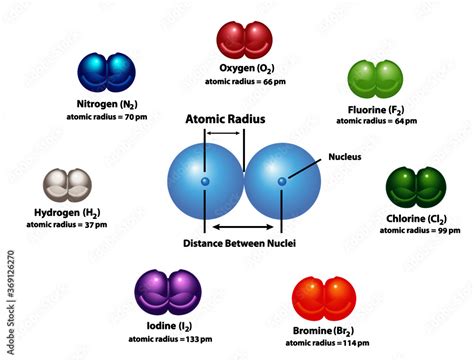 Calculate Atomic Radius Using Diatomic Molecules Oxygen Hydrogen Nitrogen Fluorine Chlorine