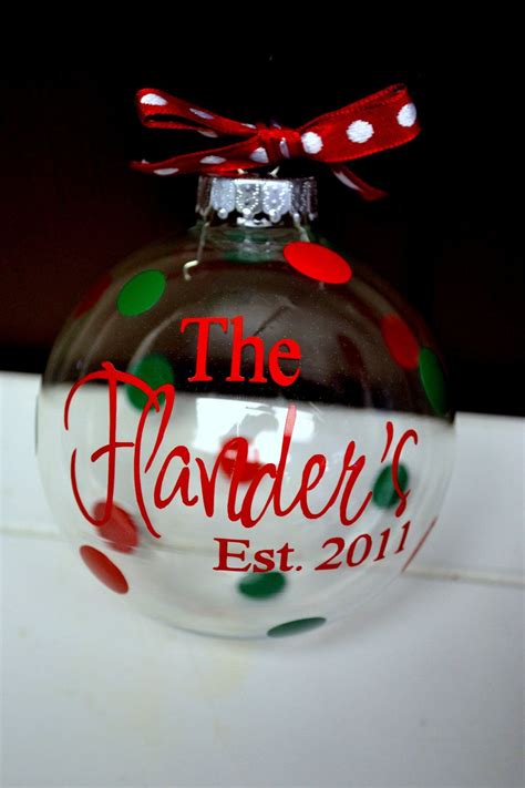 Small Personalized Clear Glass Christmas Ornament 600 Via Etsy