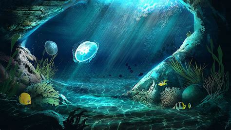 Artstation Underwater Cave Kirill Khrol Underwater Caves