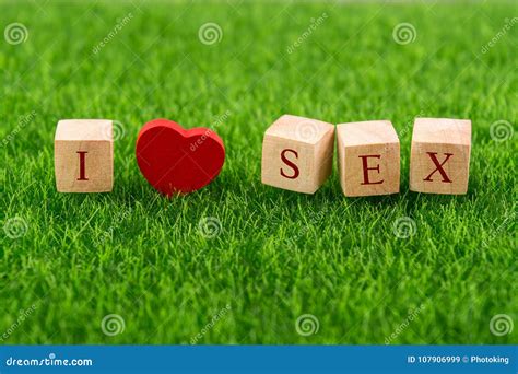 I Love Sex In Wooden Cube Stock Image Image Of Message 107906999