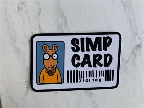 Simp Card Arthur Sticker Etsy