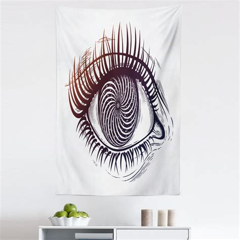 Eyeball Tapestry Realistic Detailed Human Eye With Outer Space Themed