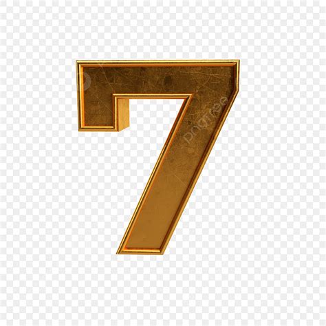 Number 7 3d Transparent Png 3d Number 7 Gold Material 7 Number