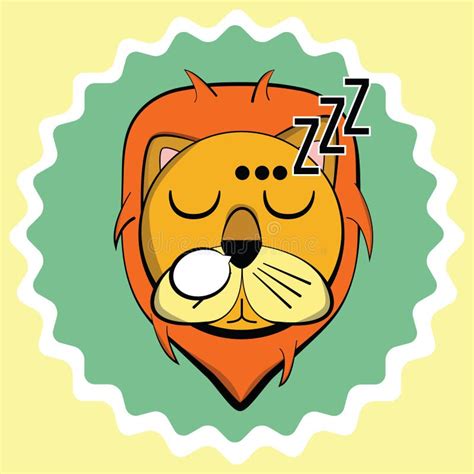 Two Lions Sleeping In The Cave Stock Vector Illustration Of Creature