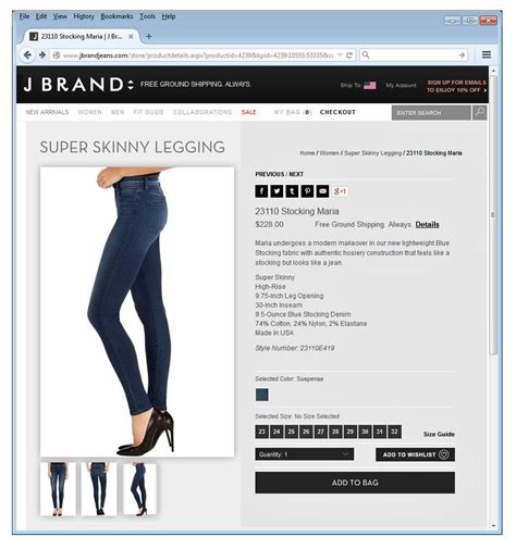 J Brand Jeans • Stocking Maria High Rise Skinny Suspense Leggings • Nwt