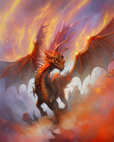 Fire Dragon Stock Illustration Illustration Of Flame 269352503