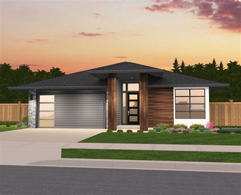 Modern rambler style home plan | quick house plans. "Markie" | Modern Hip Roof House Plan by Mark Stewart