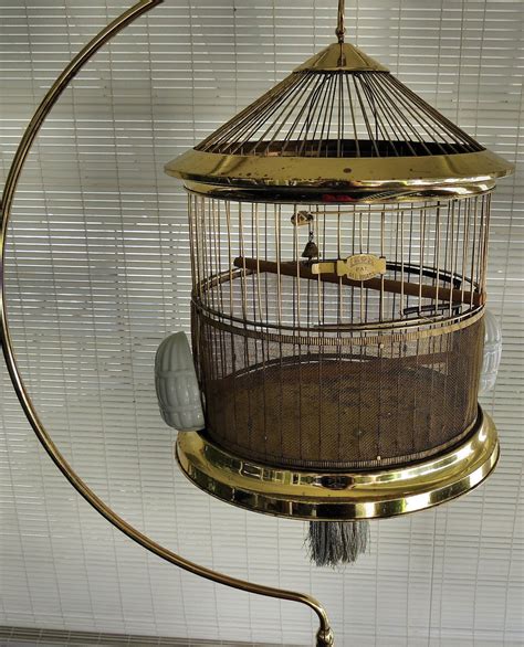 Cage decorative bird houses interior photo pet birds bird cage decor castles interior bird the caged bird sings chicken cages. Vintage Leon All Brass Birdcage with Heavy Round Base Half ...