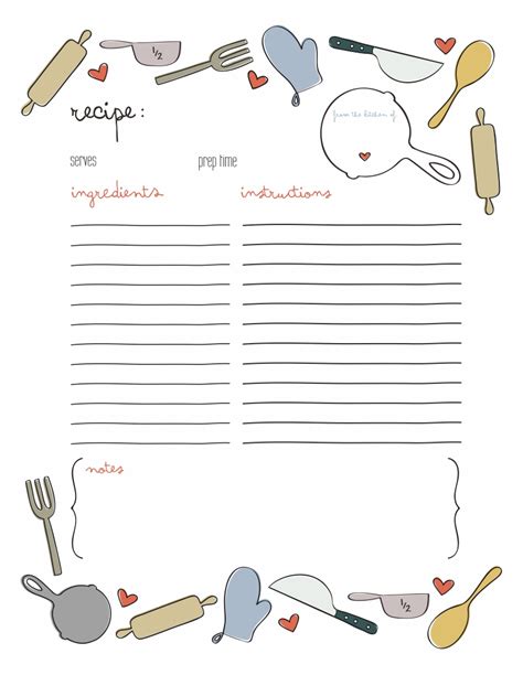 10 Best Free Printable Recipe Pages 85x11