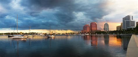 The Skyline Of West Palm Beach At Sunset Photograph By Debra And Dave