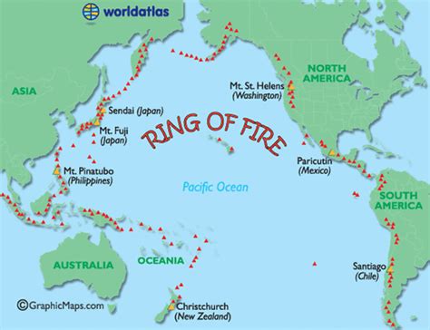 This Photo Marks The Volcanoes In The Ring Of Fire Which Is The Home
