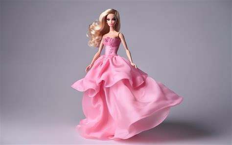Premium Ai Image Barbie Blonde Doll With Pink Dress Full Figure