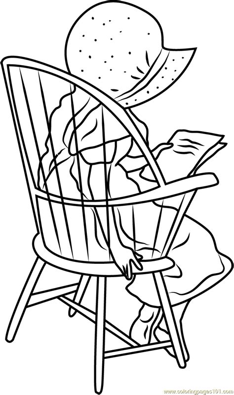Do you know all these characters of tv series ? Holly Hobbie Sitting on Chair Coloring Page for Kids ...