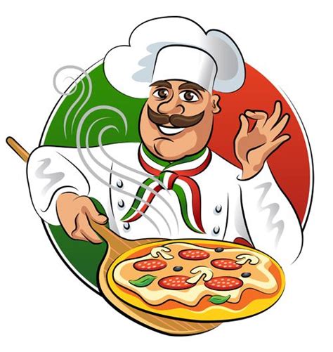 Chef With Pizza Vector Material Pizza Vektor Pizza Teig Original