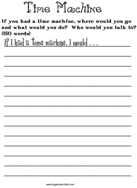 Esl Creative Writing Worksheets