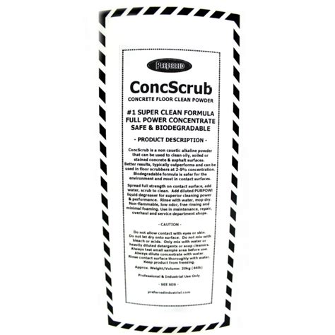 Concscrub Powdered Concrete Floor Cleaner 20kg Buy Online In Canada