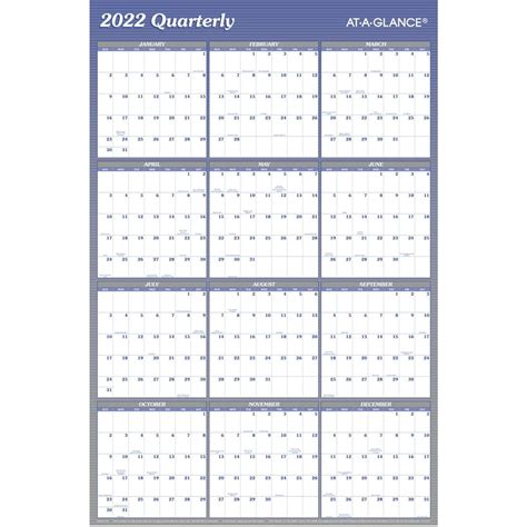 At A Glance Verticalhorizontal Reversible Erasable Yearly Wall