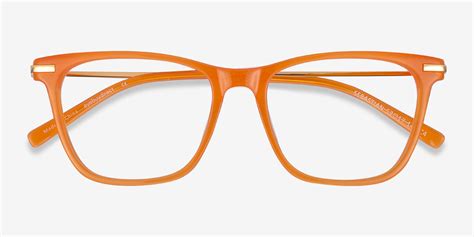 Sebastian Square Orange Frame Glasses For Women Eyebuydirect