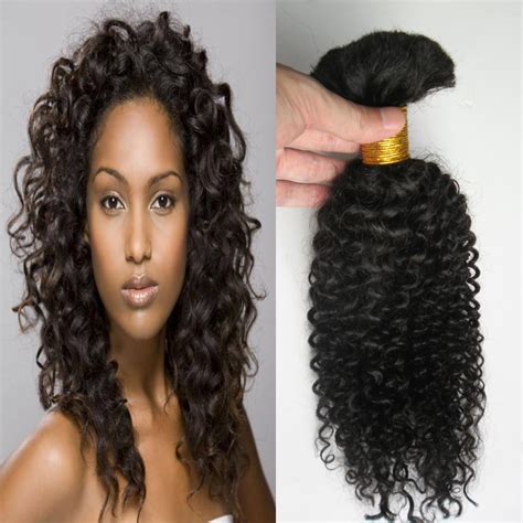 Brazilian Braiding Hair Extensions G Bulk Afro Kinky Curly Braiding Hair Natural Color B