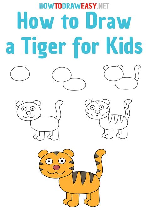 How To Draw A Cartoon Tiger Easy Drawing Tutorial For Kids Images