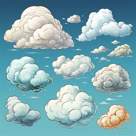 Premium Ai Image Vector Cartoon Clouds Collection