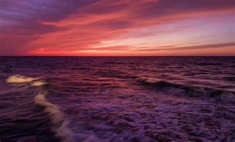 Free Images Horizon Afterglow Body Of Water Sea Red Sky At