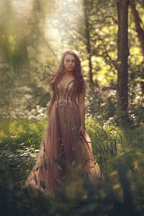 Dreamy Portrait Of A Woman In Hazy Forest Light Portrait Photography