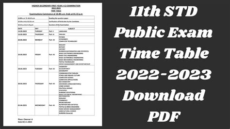 Public Exam Timetable 2024 - Image to u