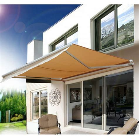 Outsunny 8 X 7 Ft Manual Retractable Sun Shade Patio Awning Walmart