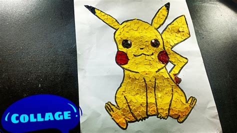 How To Draw Pickachu With Paper Pickachu Drawing Pikachu Collage