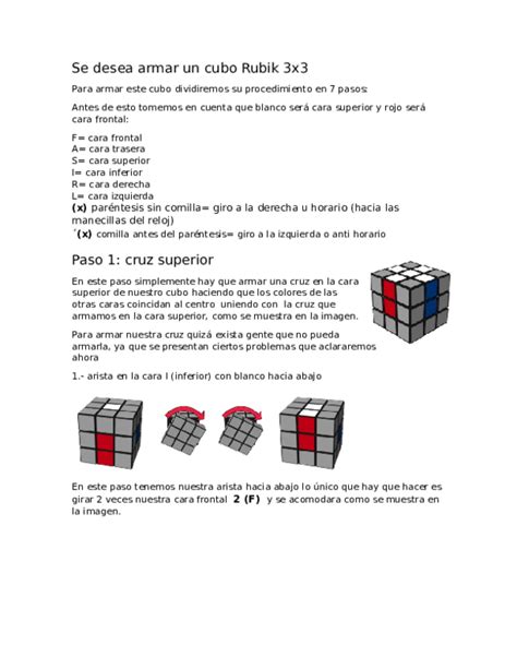 Doc Se Desea Armar Un Cubo Rubik 3x3 Problema Para Corona Daniel