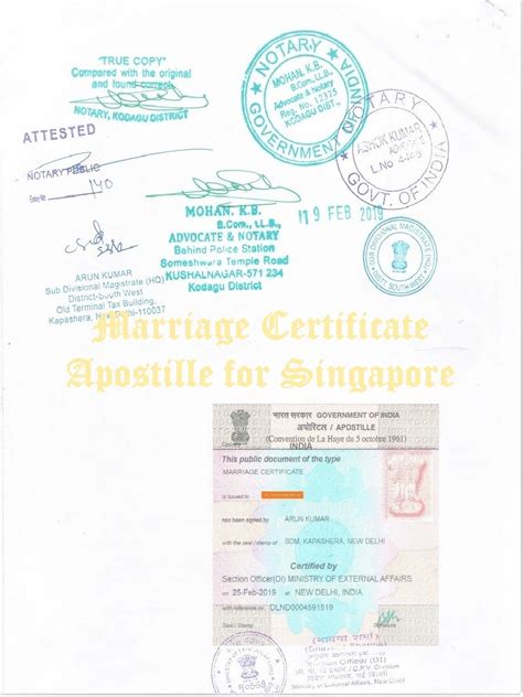 Marriage Certificate Apostille Singapore Attestation Legalization