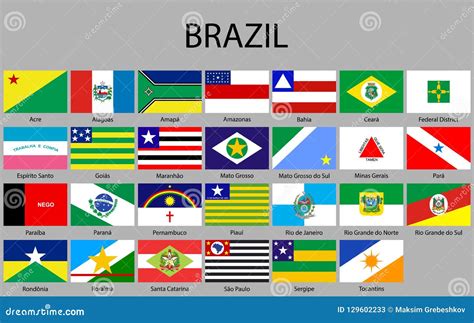 All Flags Of States Of Brazil Stock Illustration Illustration Of