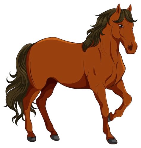 Dibujos Animados De Caballo Marrón Aislado Vector Gratis