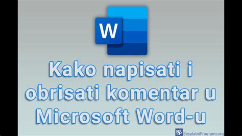 Kako Napisati I Obrisati Komentar U Microsoft Word U Youtube