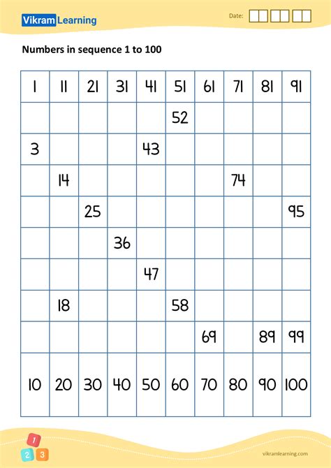 Download 02 Numbers In Sequence 1 To 100 Worksheets