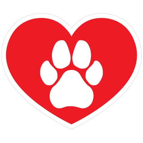 I Love My Dog Heart With Paw Sticker